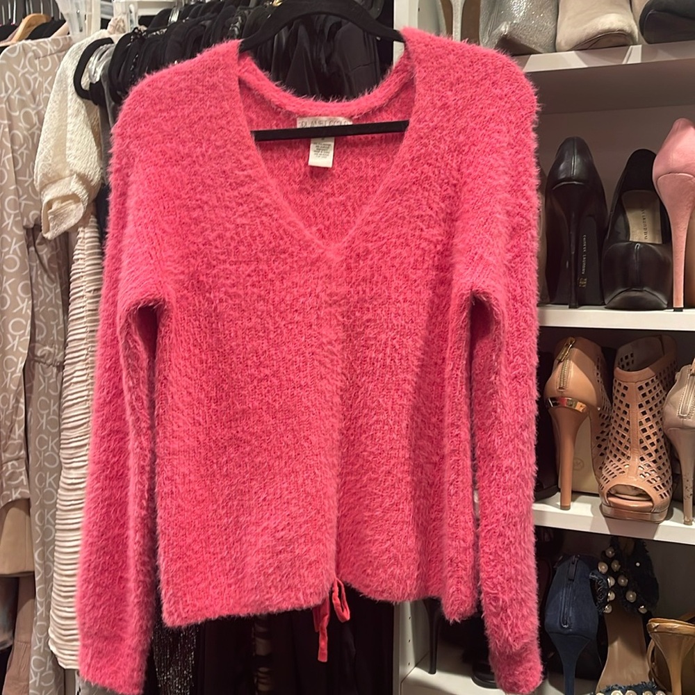 Hot pink fuzzy sweater
